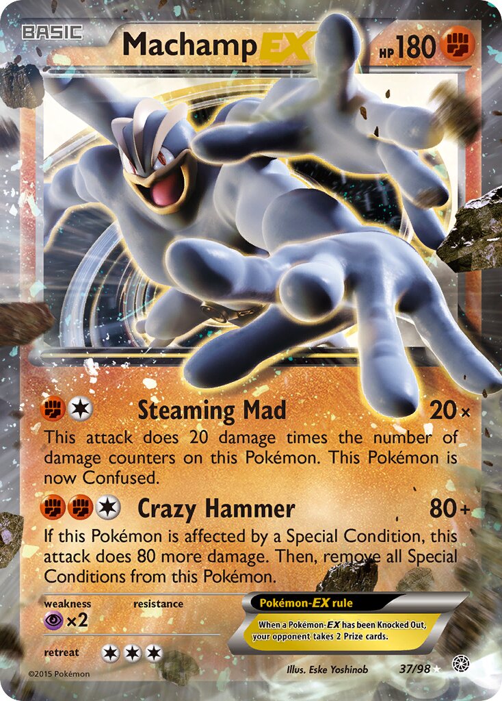Machamp-EX - 37/98 - Rare Holo EX (Inglés Foil LP)