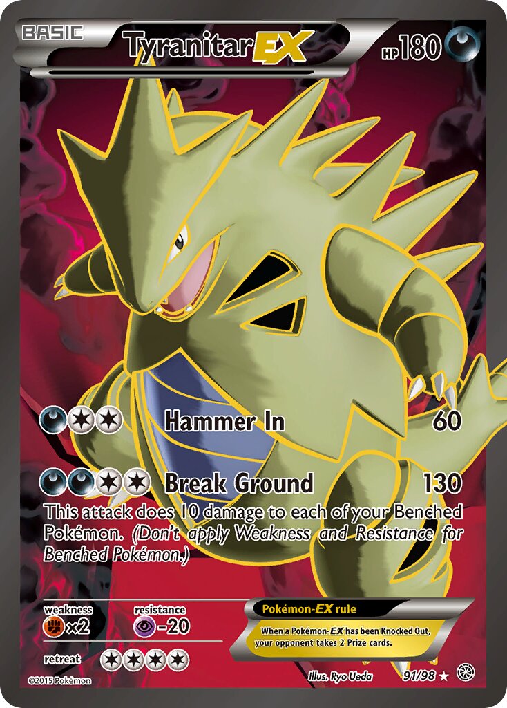 Tyranitar-EX - 91/98 - Rare Ultra (Inglés Foil MP)