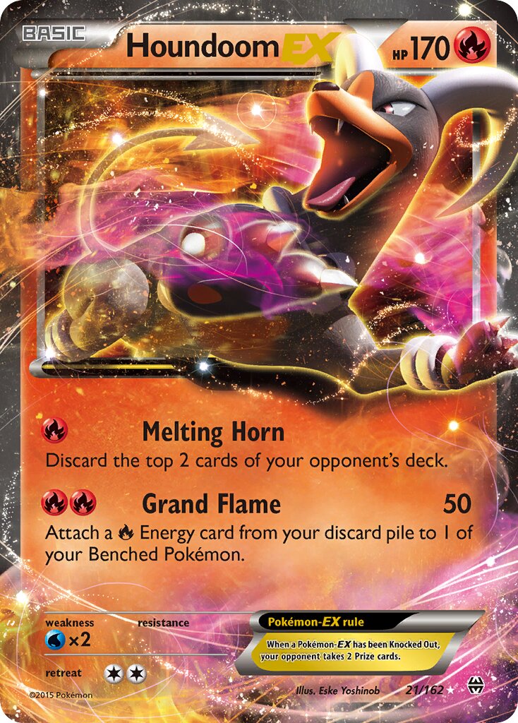 Houndoom-EX - 21/162 - Rare Holo EX (Inglés Foil MP)