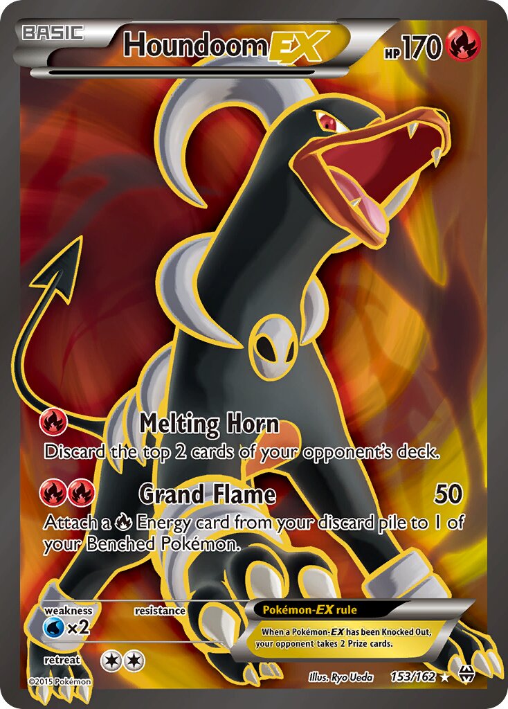 Houndoom-EX - 153/162 - Rare Ultra (Inglés Foil LP)