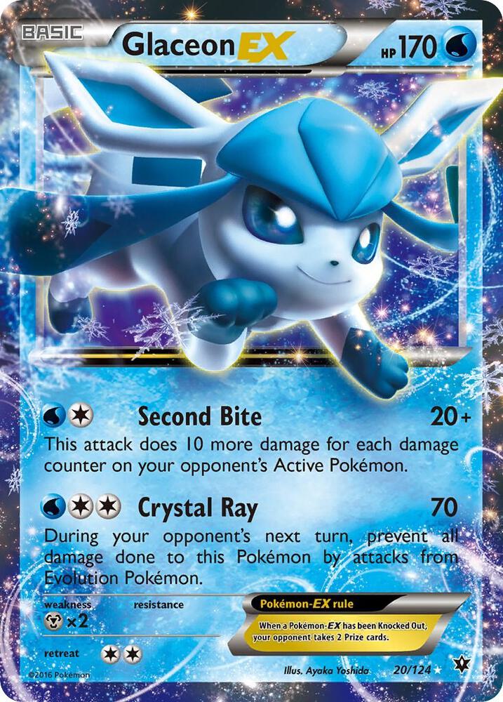 Glaceon-EX - 20/124 - Rare Holo EX (Inglés Foil LP)