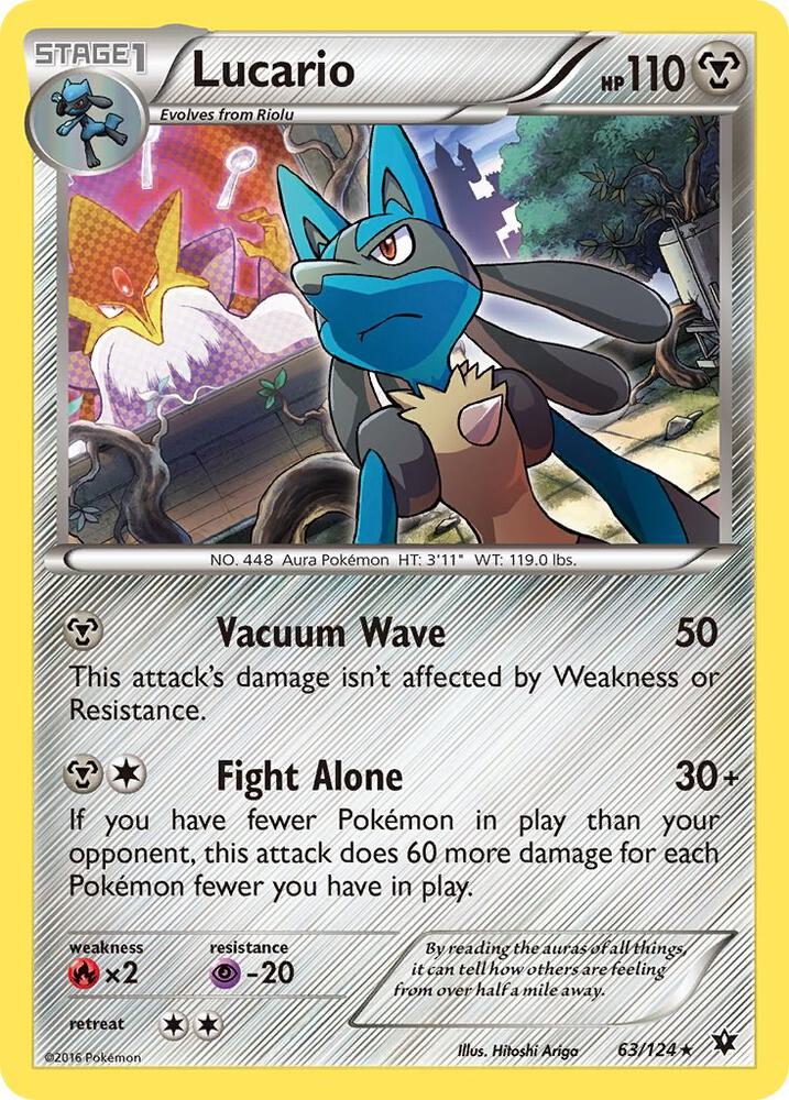 Lucario - 63/124 - Rare Holo (Inglés Foil NM)