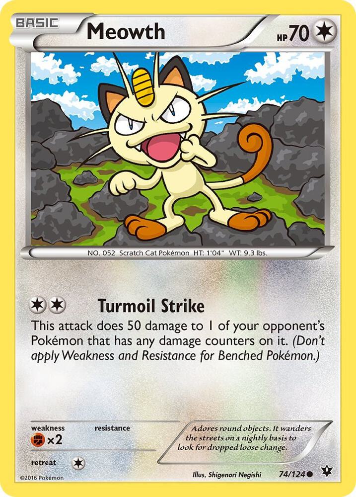 Meowth - 74/124 - Common (Inglés LP)
