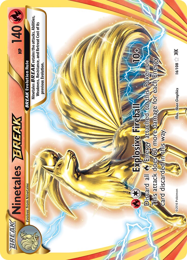 Ninetales BREAK - 16/108 - Rare BREAK (Inglés Foil NM)
