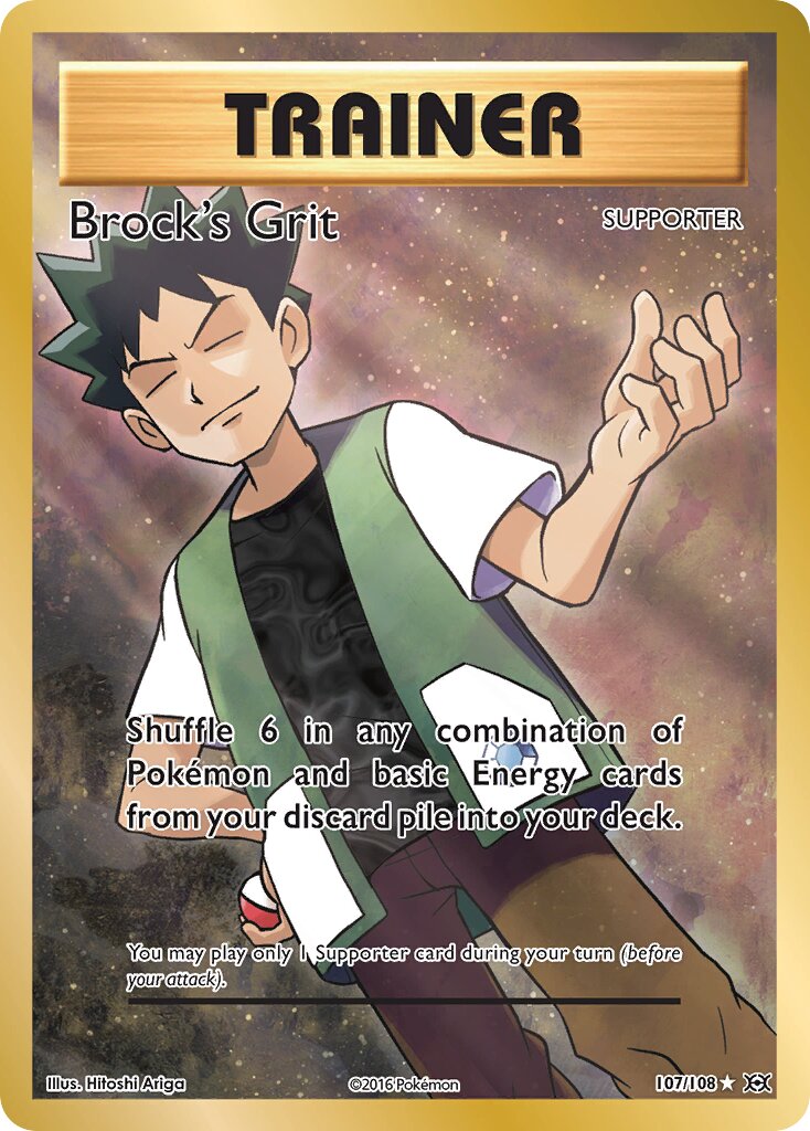 Brock's Grit - 107/108 - Rare Ultra (Inglés Foil DMG)