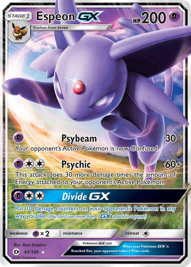 Espeon-GX - 61/149 - Rare Holo GX (Inglés Foil LP)