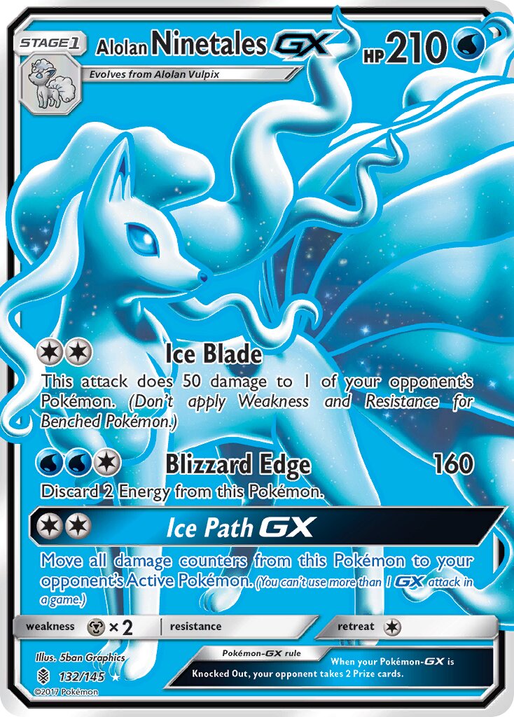 Alolan Ninetales-GX - 132/145 - Rare Ultra (Inglés Foil MP)