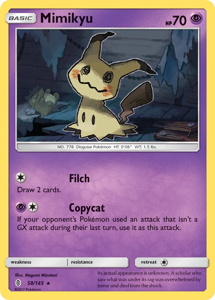 Mimikyu - 58/145 - Rare Holo (Inglés Reverse Holo LP)