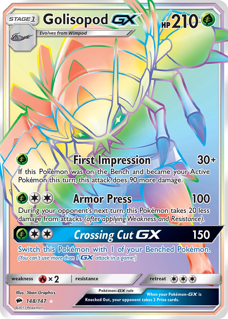 Golisopod-GX - 148/147 - Rare Rainbow (Inglés Foil NM)