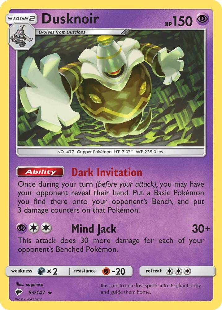 Dusknoir - 53/147 - Rare Holo (Inglés Foil LP)