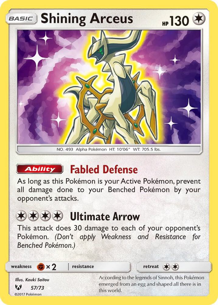 Shining Arceus - 57/73 - Rare Shining (Inglés Foil NM)
