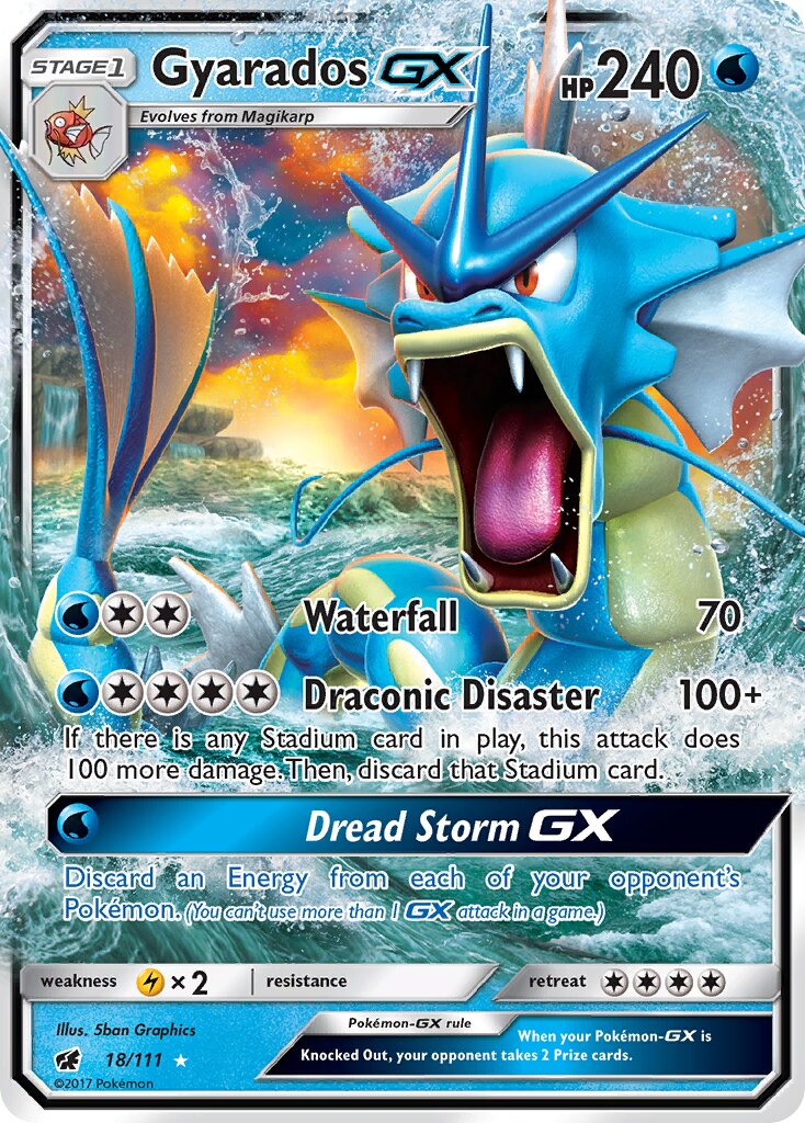 Gyarados-GX - 18/111 - Rare Holo GX (Inglés Foil NM)