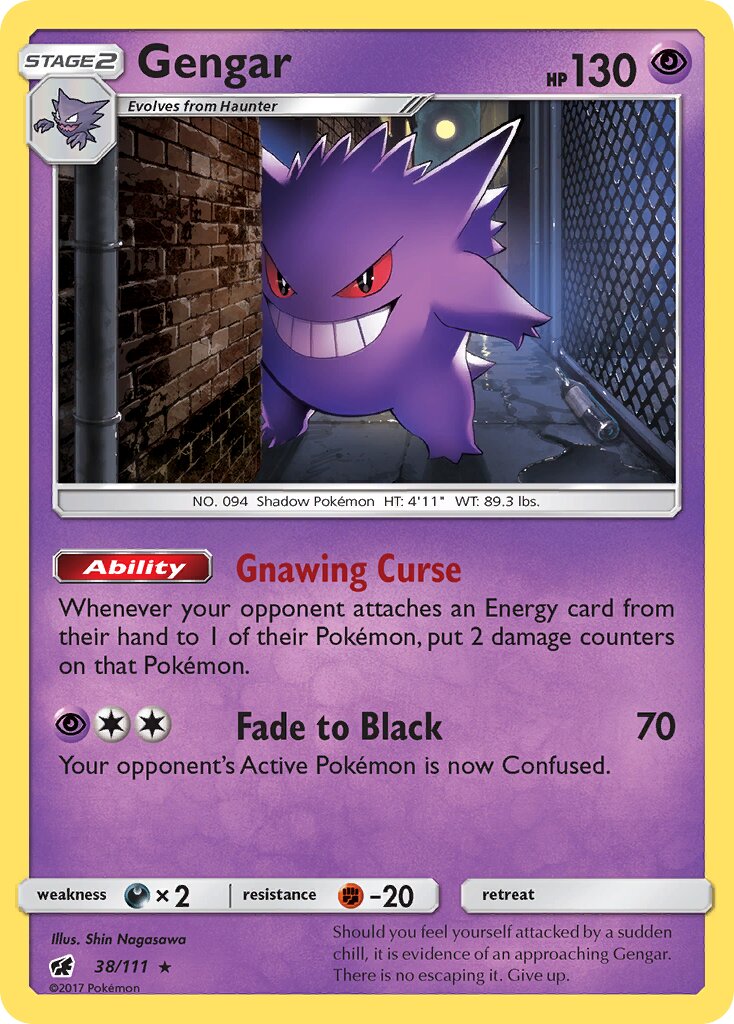 Gengar - 38/111 - Rare Holo (Inglés Foil NM)