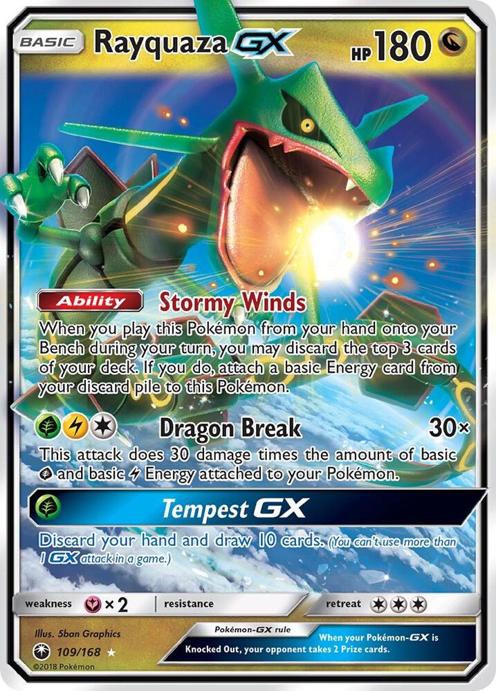 Rayquaza-GX - 109/168 - Rare Holo GX (Español Foil LP)