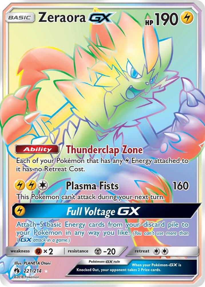 Zeraora-GX - 221/214 - Rare Rainbow (Inglés Foil NM)