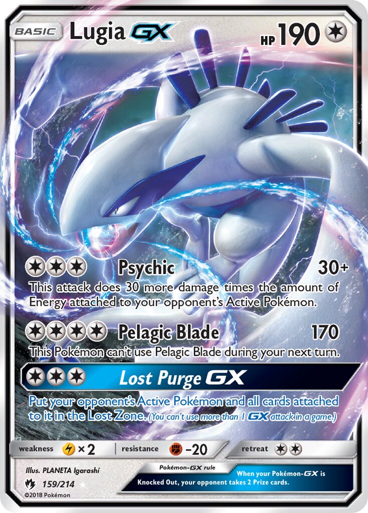 Lugia-GX - 159/214 - Rare Holo GX (Inglés Foil NM)