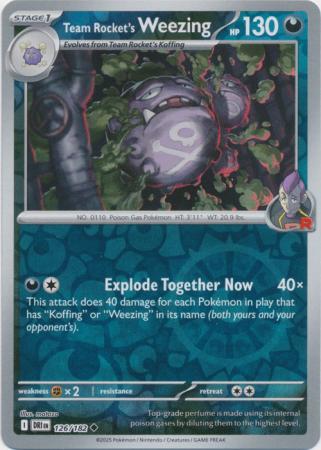 Team Rocket's Weezing - 126/182 - Uncommon Reverse Holo