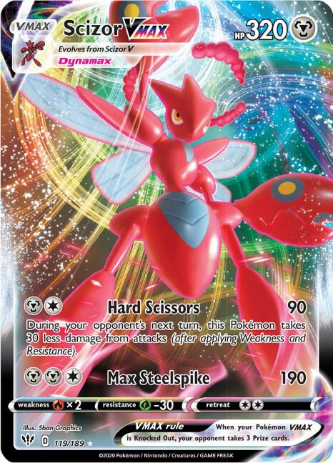 Scizor VMAX - 119/189 - Holo Rare VMAX (Inglés Foil NM)