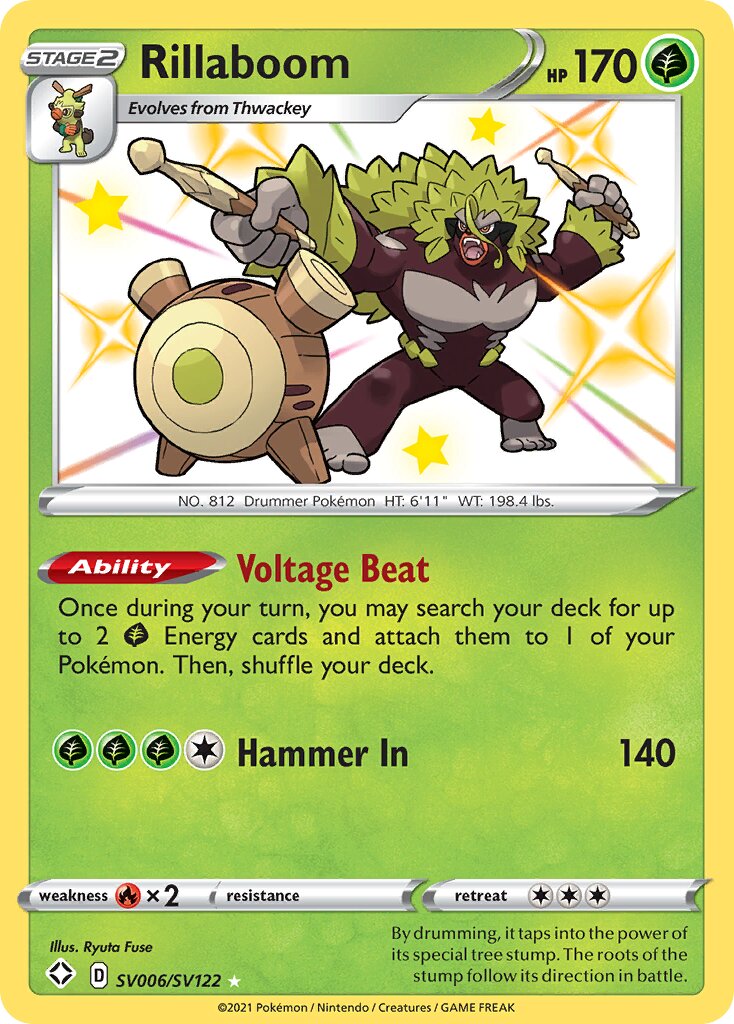 Rillaboom - SV006/SV122 - Rare Shiny (Inglés Foil NM)