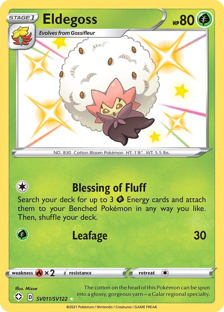 Eldegoss - SV011/SV122 - Rare Shiny (Inglés Foil NM)
