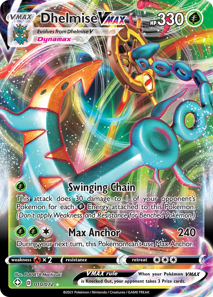 Dhelmise VMAX - 010/072 - Holo Rare VMAX (Inglés Foil NM)