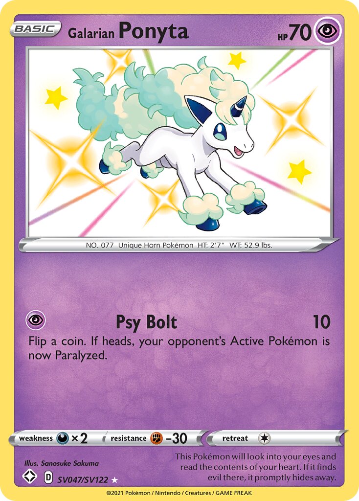 Galarian Ponyta - SV047/SV122 - Rare Shiny (Inglés Foil NM)