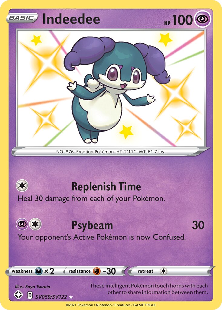 Indeedee - SV059/SV122 - Rare Shiny (Inglés Foil NM)