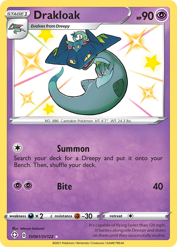 Drakloak - SV061/SV122 - Rare Shiny (Inglés Foil NM)