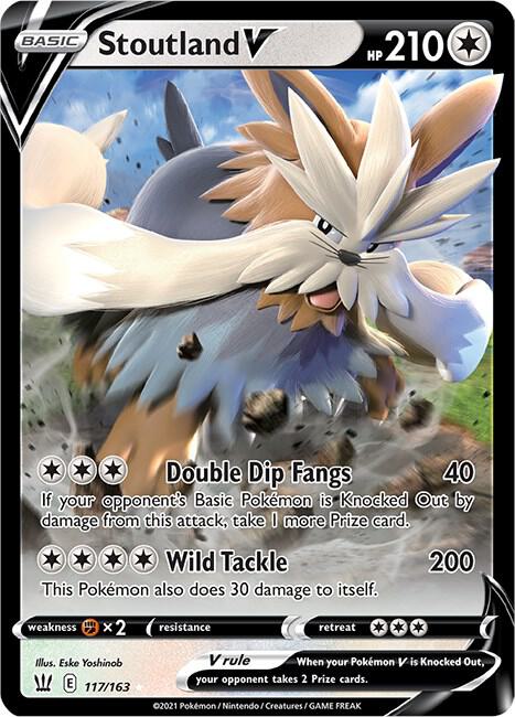 Stoutland V - 117/163 - Holo Rare V (Inglés Foil NM)