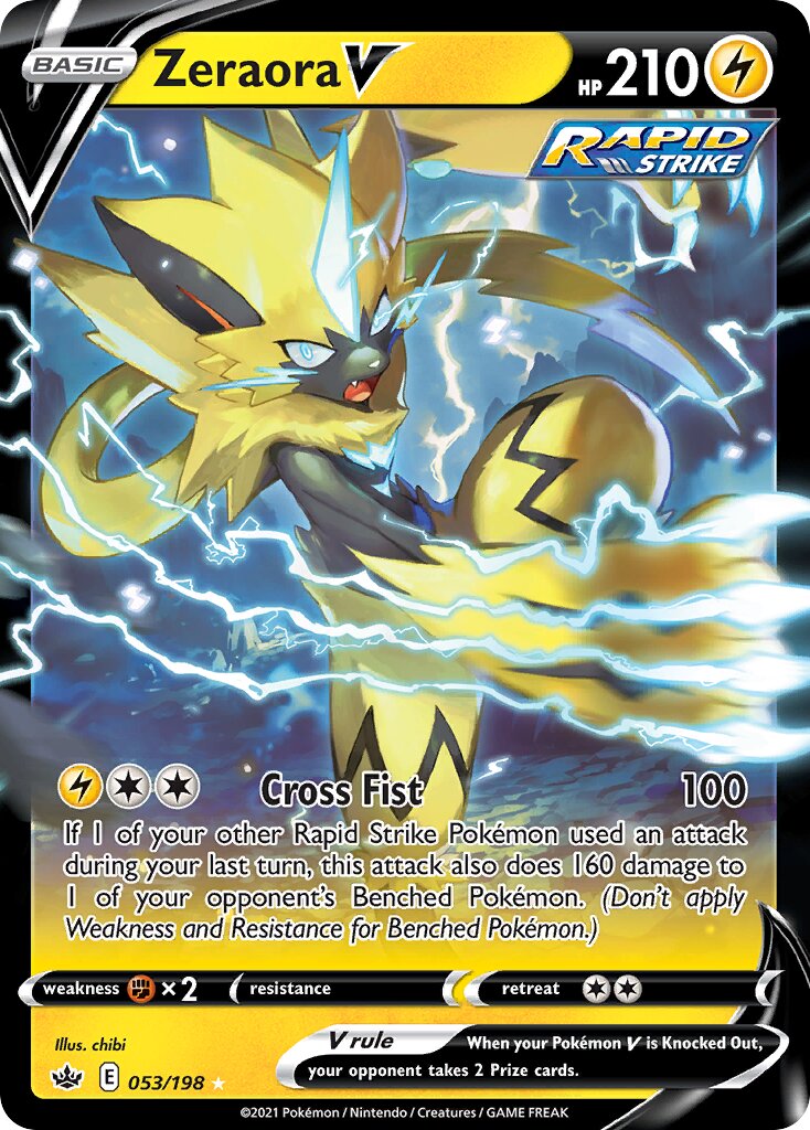 Zeraora V - 053/198 - Holo Rare V (Inglés Foil NM)