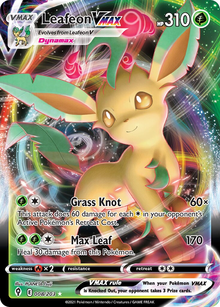 Leafeon VMAX - 008/203 - Holo Rare VMAX (Inglés Foil NM)