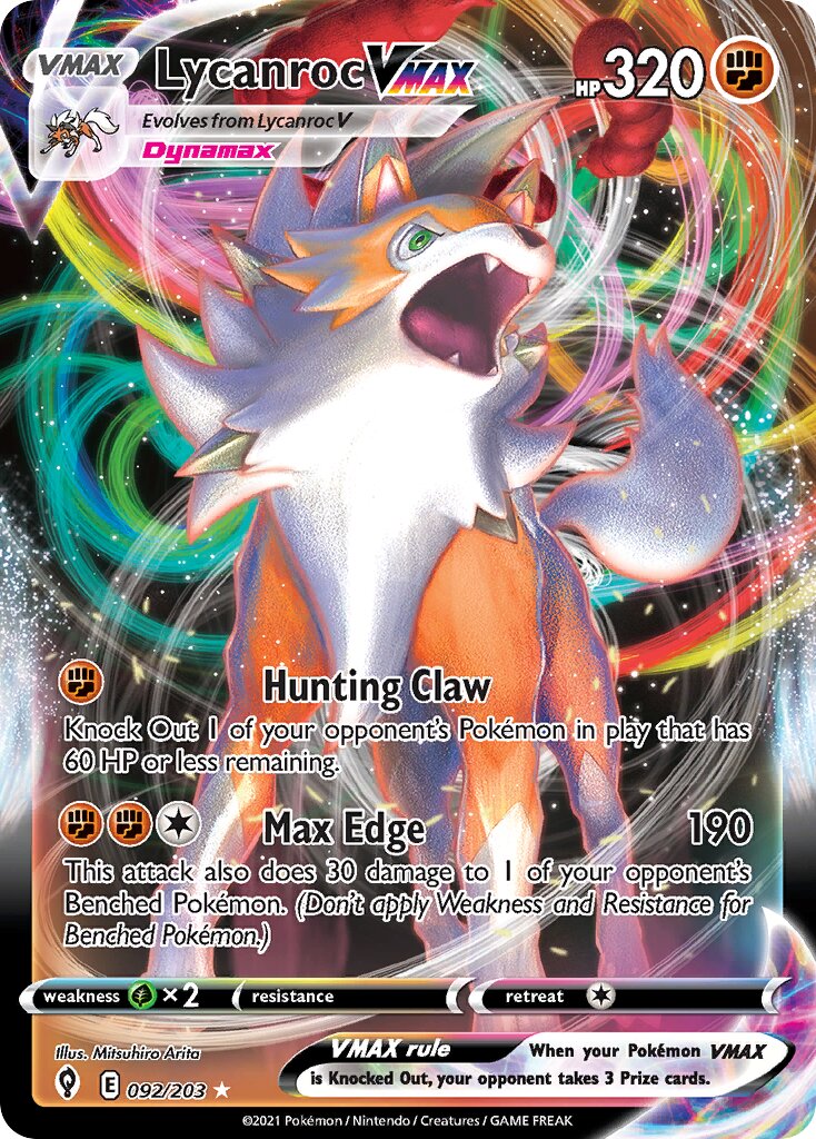 Lycanroc VMAX - 092/203 - Holo Rare VMAX (Inglés Foil NM)