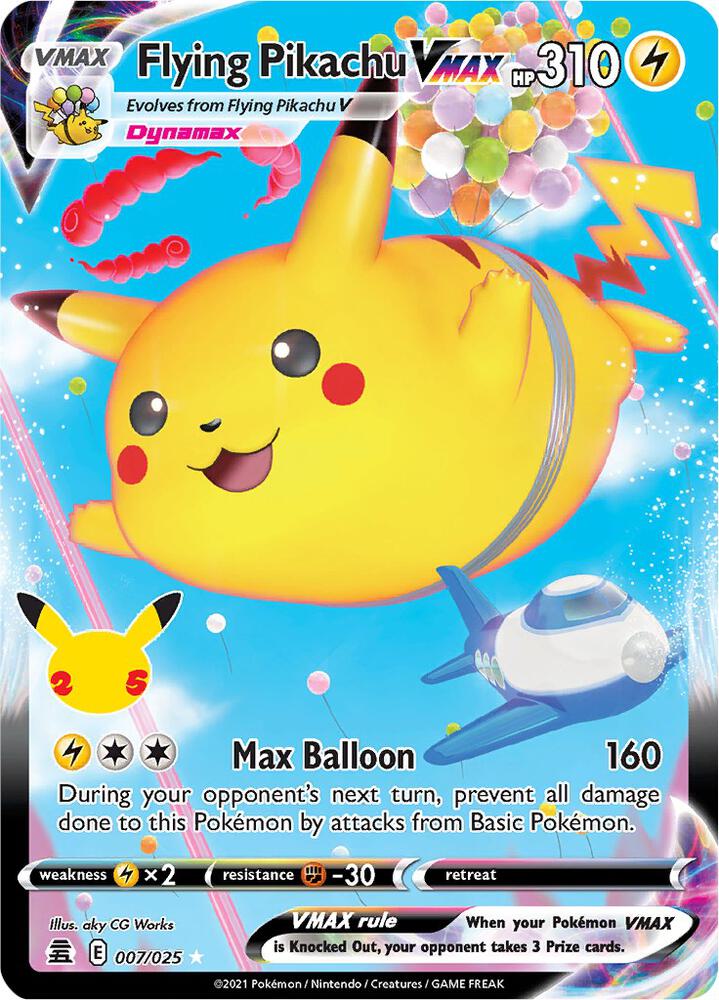 Flying Pikachu VMAX - 007/025 - Holo Rare VMAX (Inglés Foil NM)