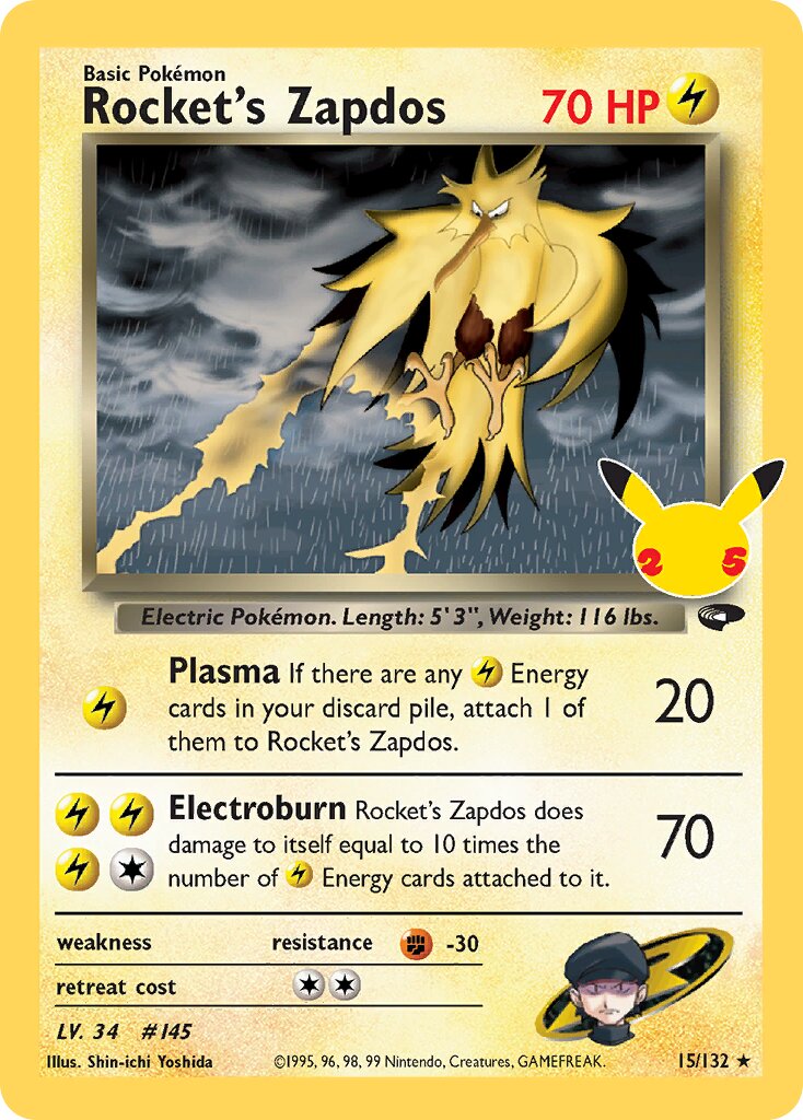 Rocket's Zapdos - 15/132 - Classic Collection (Inglés Foil NM)