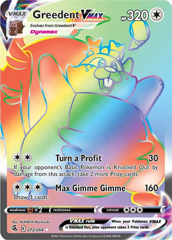 Greedent VMAX - 272/264 - Rare Rainbow (Inglés Foil NM)
