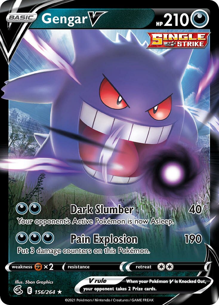 Gengar V - 156/264 - Holo Rare V (Inglés Foil NM)