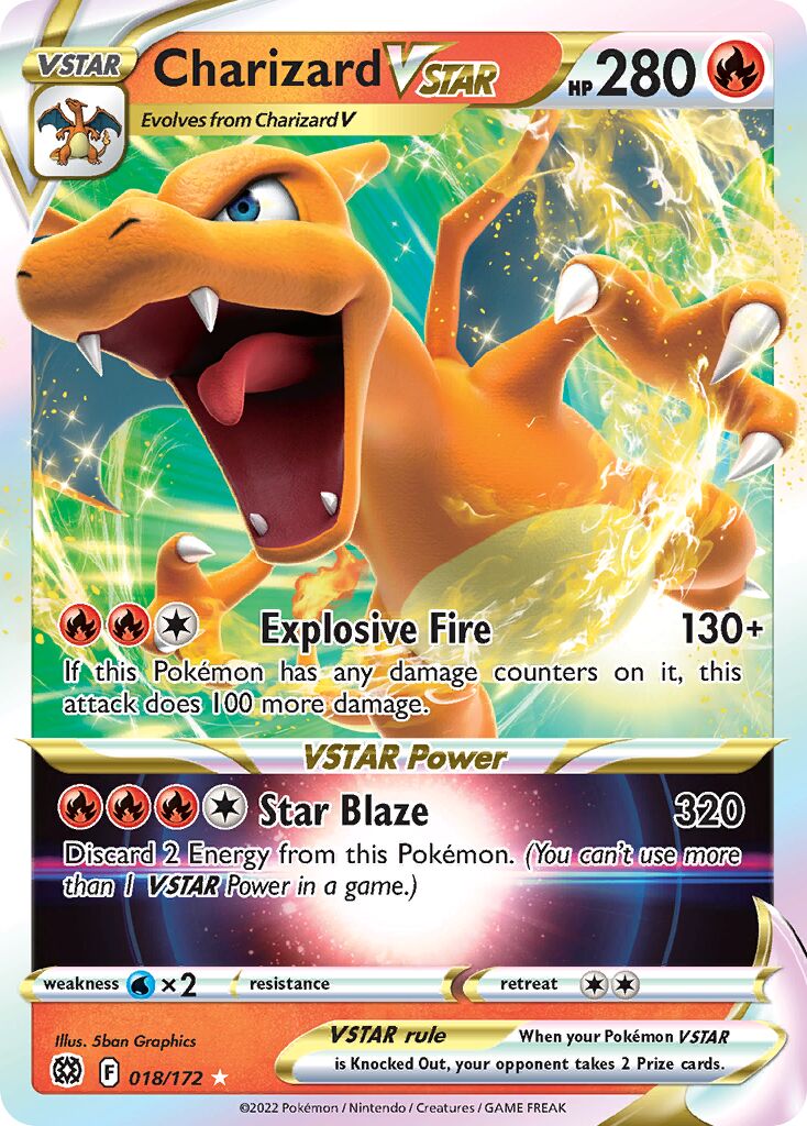 Charizard VSTAR - 018/172 - Holo Rare VSTAR (Inglés Foil NM)