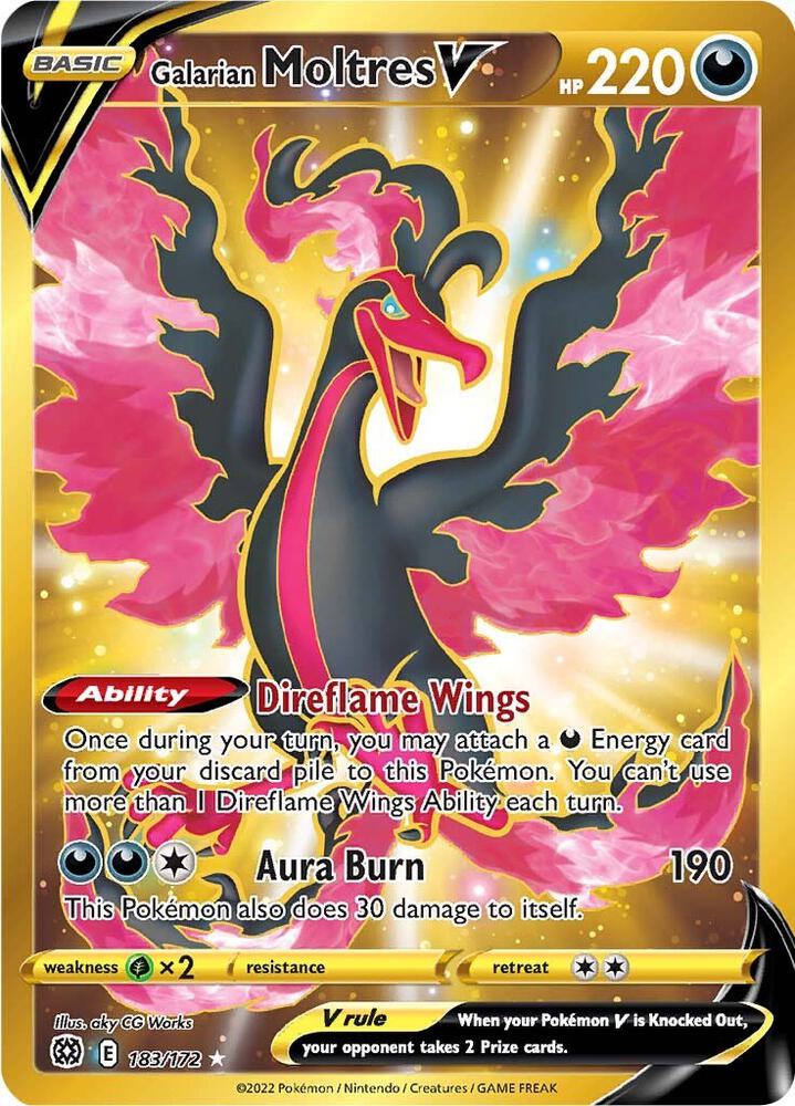 Galarian Moltres V - 183/172 - Rare Secret (Inglés Foil NM)