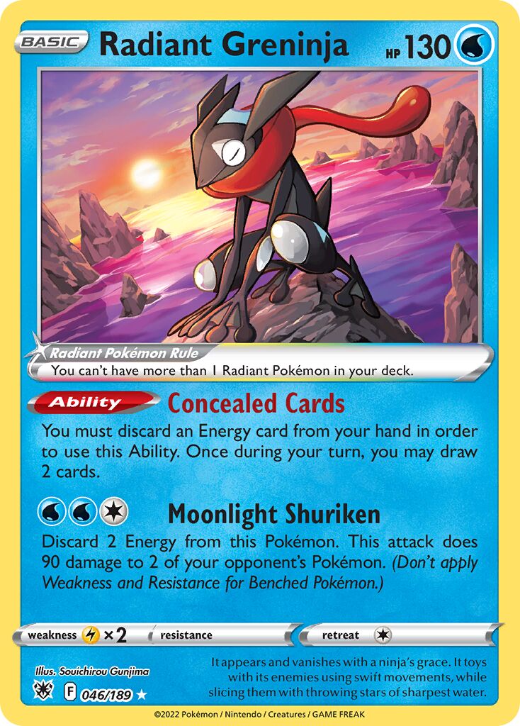 Radiant Greninja - 046/189 - Radiant Rare (Inglés Foil LP)