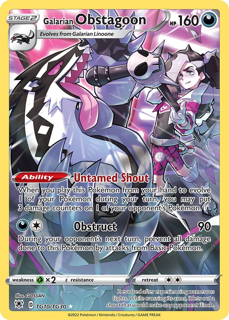 Galarian Obstagoon - TG10/TG30 - Rare Holo (Inglés Foil NM)