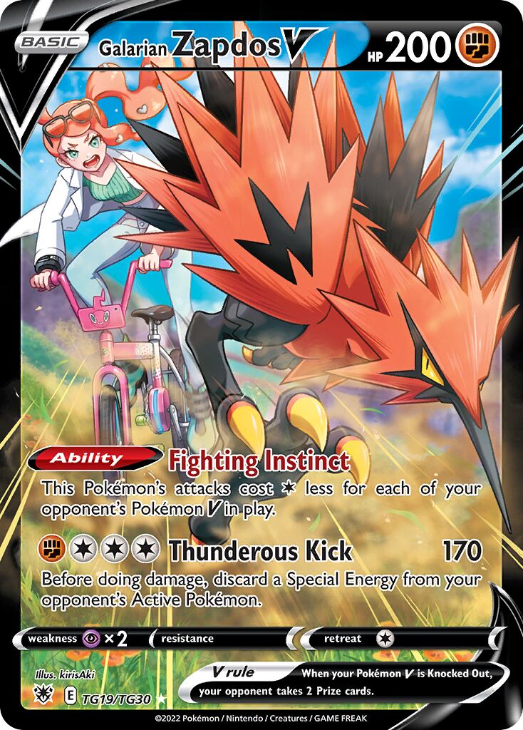 Galarian Zapdos V - TG19/TG30 - Holo Rare V (Inglés Foil NM)