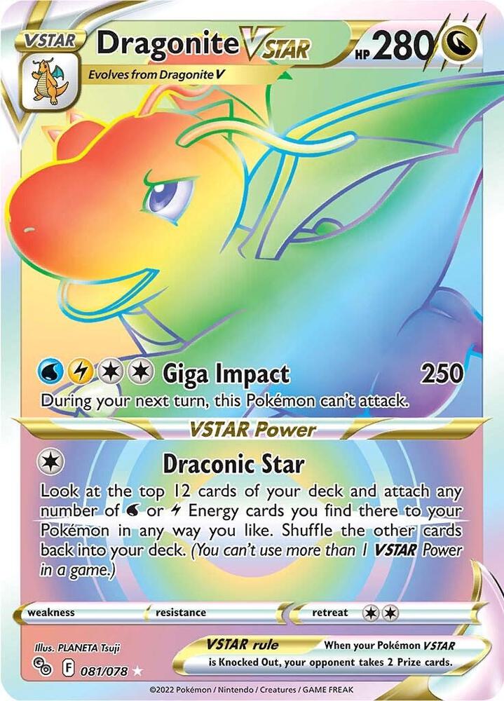 Dragonite VSTAR - 081/078 - Rare Rainbow (Inglés Foil NM)