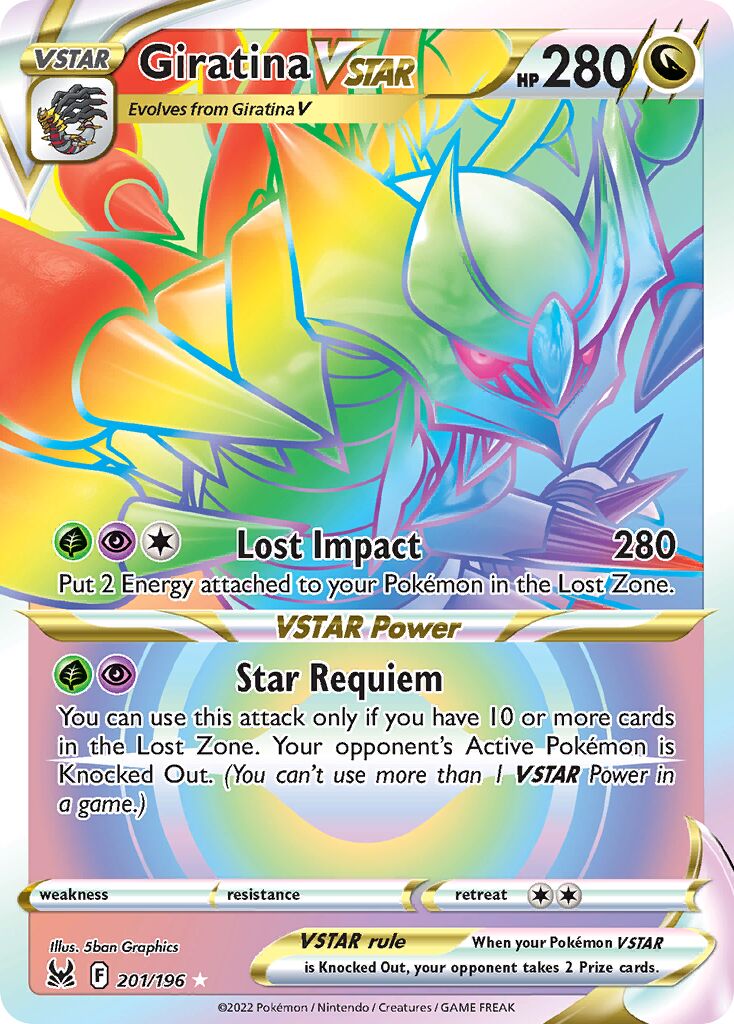 Giratina VSTAR - 201/196 - Rare Rainbow (Inglés Foil NM)