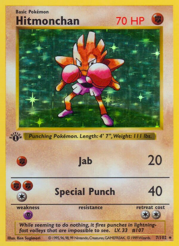 Hitmonchan - 7/102 - Rare Holo (Español Foil MP)