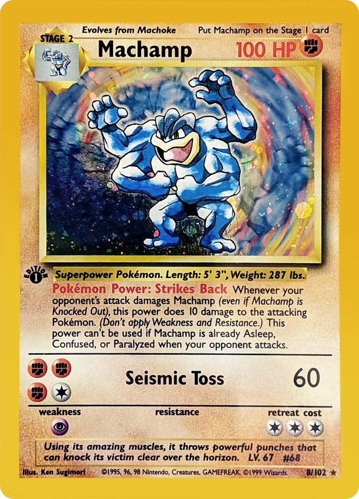 Machamp - 8/102 - Rare Holo (Inglés Foil DMG)