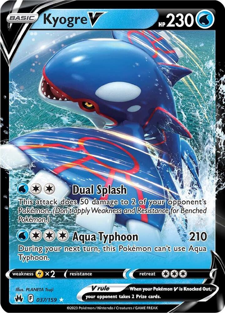 Kyogre V - 037/159 - Holo Rare V (Español Foil NM)