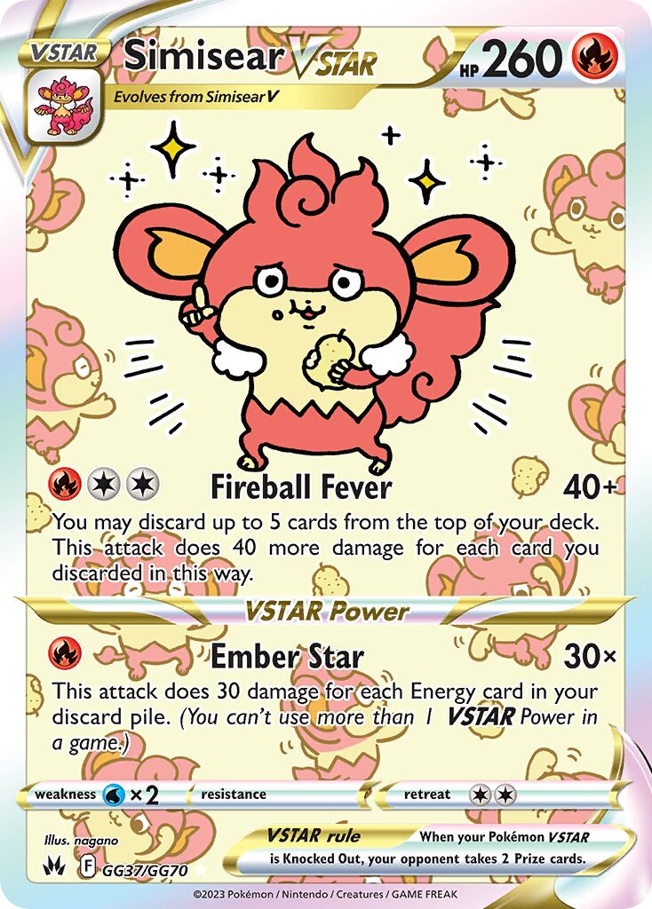 Simisear VSTAR - GG37/GG70 - Holo Rare VSTAR (Inglés Foil NM)