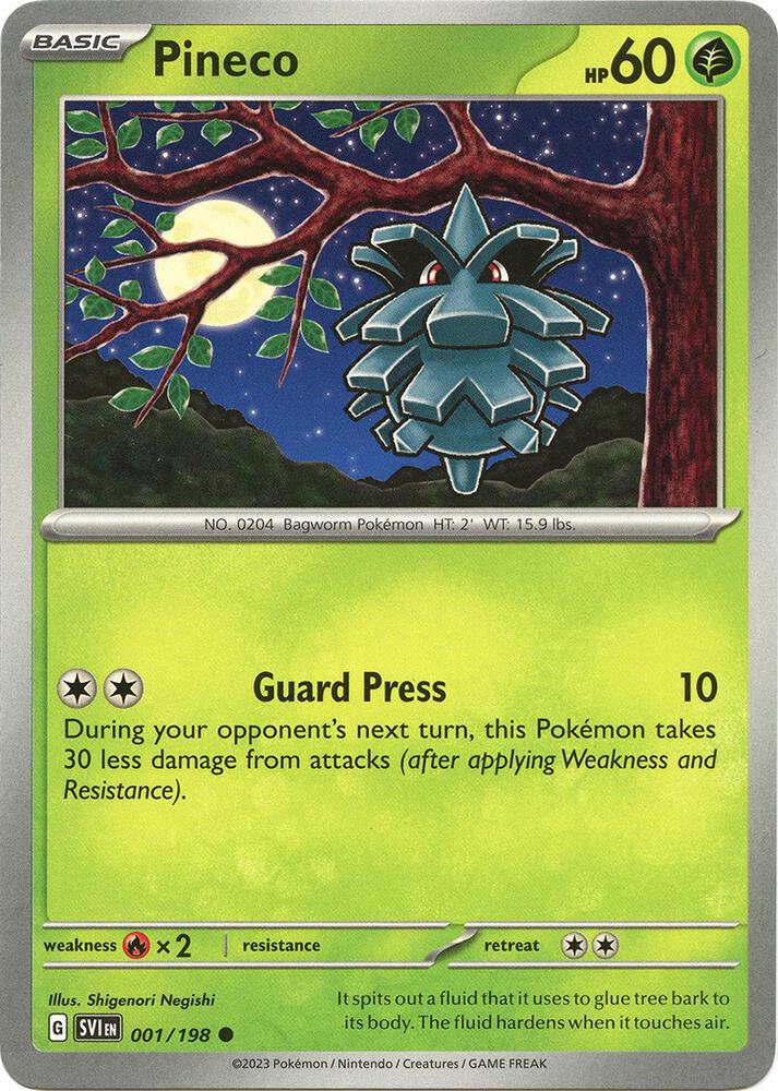 Pineco - 001/198 - Common (Inglés Reverse Holo NM)