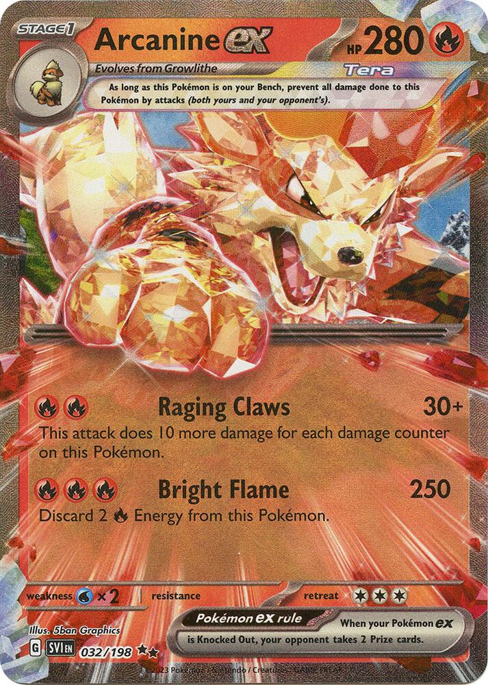 Arcanine ex - 032/198 - Double Rare (Inglés Foil NM)