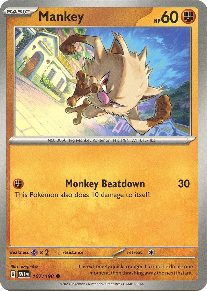 Mankey - 107/198 - Common (Inglés Reverse Holo NM)